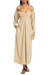 A.L.C CALLEY LONG SLEEVE OFF THE SHOULDER MAXI DRESS,6DRES00930