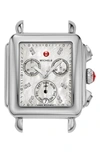 Michele Deco Diamond Diamond Dial Watch Head, 33mm X 35mm In Silver