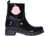 Moncler Ginette Stivale Patent Rain Booties In Black