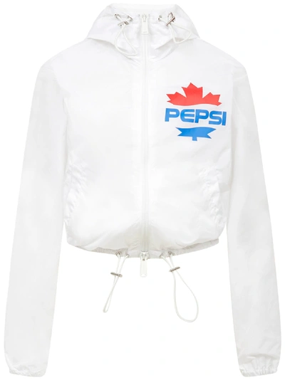 Dsquared2 Pepsi Print Tech Windbreaker In White