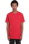 OFF-WHITE ARROW LOGO T-SHIRT IN RED COTTON,11351170