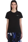 OFF-WHITE CORALS PRINT T-SHIRT IN BLACK COTTON,11350845