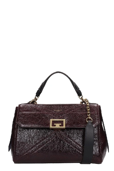 Givenchy I D Medium Bag Hand Bag In Bordeaux Leather