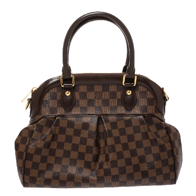 Pre-owned Louis Vuitton Damier Ebene Canvas Trevi Pm Bag In Brown