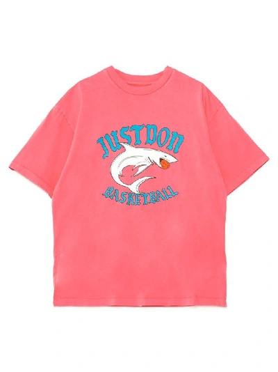 Just Don Shark Print Cotton Jersey T-shirt In Pink