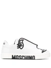 MOSCHINO WHITE LEATHER trainers,MA15152G0AMF210A
