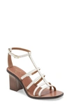 42 GOLD EMILLA T-STRAP SANDAL,EMILLA CROCO