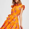 La Doublej Floral Print Ruffle Dress In Papaveri Arancio