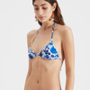 La Doublej Printed String Bikini Bottoms In Wildbird Blu