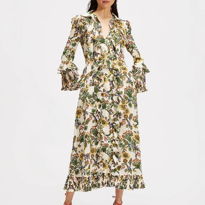 La Doublej Long Fancy Printed Maxi Dress In Thistle