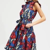 La Doublej Edition 20 Short & Sassy Floral Cap-sleeve A-line Shirtdress In Big Blooms