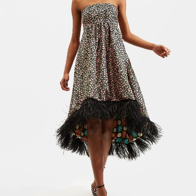 La Doublej La Scala Feather-hem Dress In Daisy