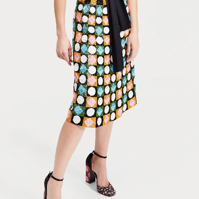 La Doublej Sequinned Geometric-pattern Skirt In Lucky Charms
