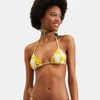 La Doublej Pineapple-print Triangle Bikini Top