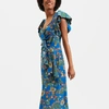 La Doublej Date Night Thistle Print Dress In Thistle Blu