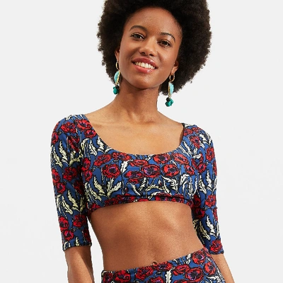 La Doublej Multicolored Portofino Crop Top In Black