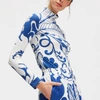 La Doublej X Mantero Marea Blu Printed Turtleneck Top In Marea Blu