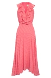 Saloni Rita Ruffle Dress In Watermelon Pink - 298
