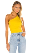 Superdown Anna Ruched Top In Yellow