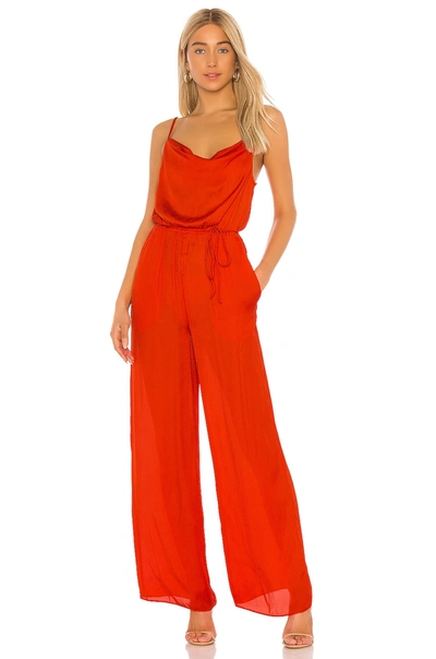 L'academie The Alexia Jumpsuit In Fiery Red