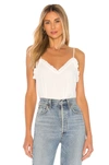 1.state Ruffle Edge V-neck Cami In Soft Ecru