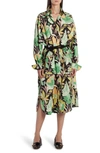 FENDI DREAM GARDEN PRINT LONG SLEEVE COTTON SHIRTDRESS,FDA803-A5T3