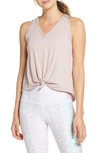 Onzie Knot Front Tank Top In Woodrose
