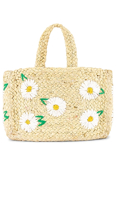 Lovers & Friends Daisy Mini Tote In White & Yellow