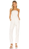 Free People Go West Utility Jumpsuit In White