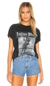 Anine Bing Lili T-shirt Wild And Free In Washed Black