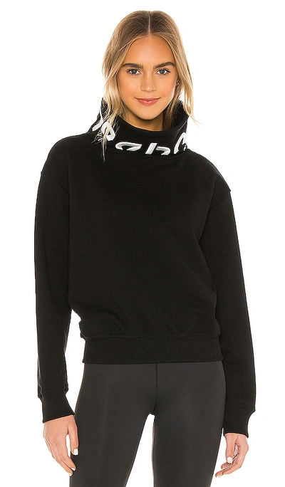 Victoria Beckham Logo Embroidered Crop Sweatshirt In Black