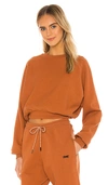 Victoria Beckham Cropped French Cotton-terry Sweatshirt In Brown
