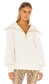 Varley Vine Ottoman Half Zip Pullover In Ivory