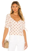 1.state Polka Dot Tie Sleeve Blouse In Amber Rose