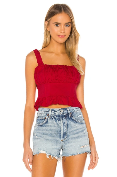 Lovers & Friends Cole Top In Cherry Red
