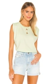 Citizen Of Humanity Jordana Rolled Sleeve Tee In Lemon Grass