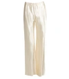 The Row Gala Satin High-rise Wide-leg Pants In White
