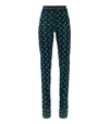 Marine Serre Black And Blue Moon Print Leggings
