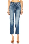Mother The Tomcat High Waist Straight Leg Ankle Jeans In Tell It To The Pope