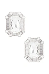 ALESSANDRA RICH SQUARE CRYSTAL CLIP EARRINGS,ARIF-WL37