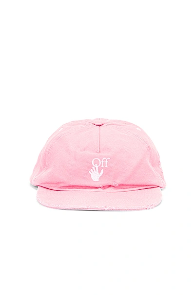 Off-white New Baseball Cap Pink White In Pink/white