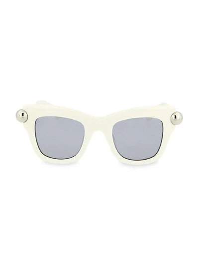 Christopher Kane 46mm Square Sunglasses In White Grey