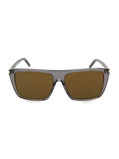 Saint Laurent 57mm Square Core Sunglasses In Grey