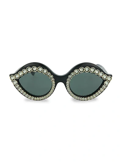 Gucci 53mm Lips Cat Eye Sunglasses In Black