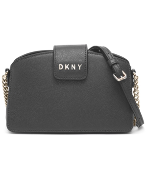 Dkny Clara Leather Chain Crossbody Bag In Black/gold | ModeSens