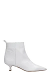 ANNA F LOW HEELS ANKLE BOOTS IN WHITE LEATHER,11352348