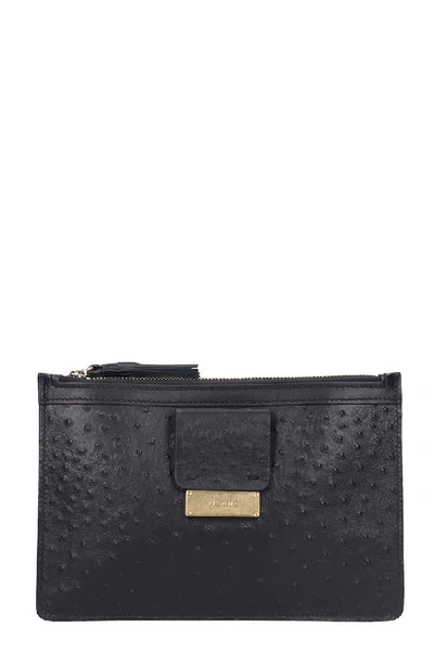 Visone Kim Clutch In Black Leather