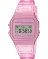 Casio Unisex Digital Pink Jelly Strap Watch 35.2mm In Pink