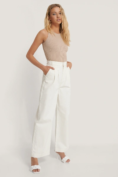 Annais X Na-kd Tailored Denim Pants - White In Off White