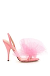 MARCO DE VINCENZO SATIN SANDALS WITH TULLE BOW,11352551